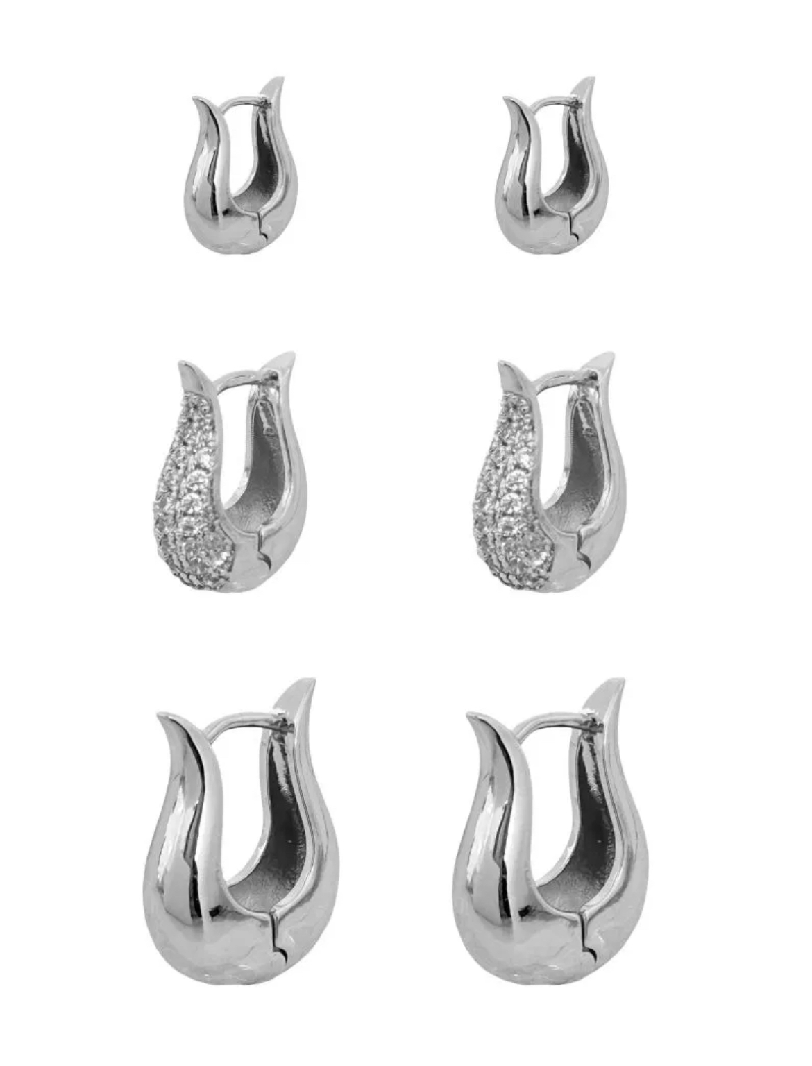 Brinco trio gota cravejada foto 4