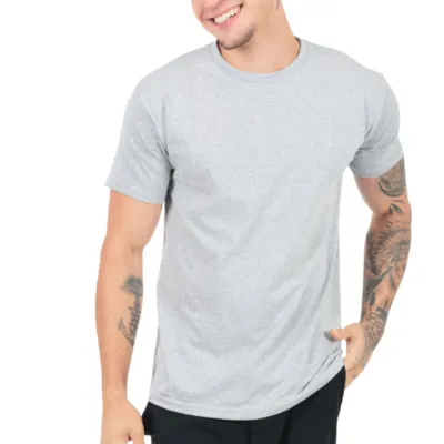 Camiseta cinza mescla 88% algodão