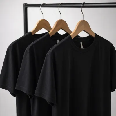 Kit 3 Camisetas Pretas 100% algodão