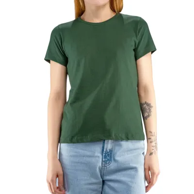 Baby look verde musgo 100% algodão