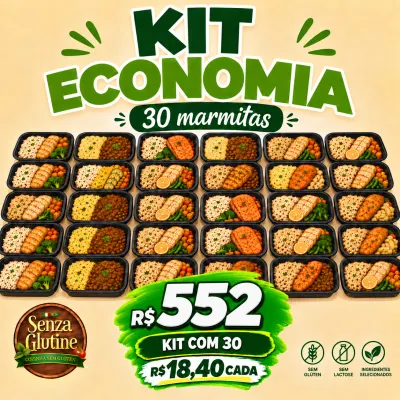 Combo – 30 Marmitas Sem Glúten e Sem Leite