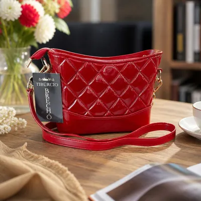 Bolsa Transversal Verniz Vermelha