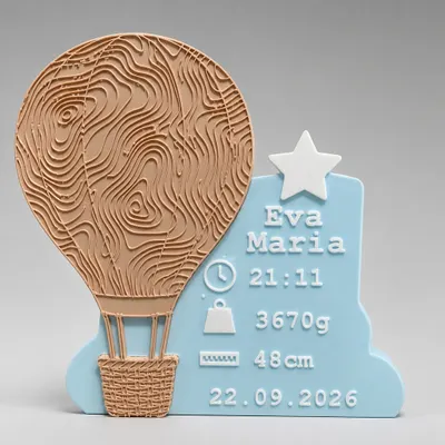 Enfeite de Nascimento Bebê Balão Personalizado - COM DADOS DO BEBÊ