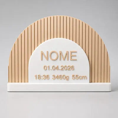 Enfeite Decorativo Classic com Dados de Nascimento - COM DADOS DO BEBÊ