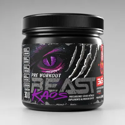 Pré-Treino BEAST KAOS 400mg de cafeína 