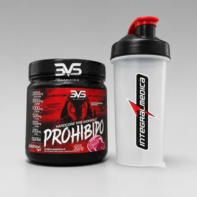 Prohibido Hardcore Pre-Workout 360g + Coqueteleira grátis 