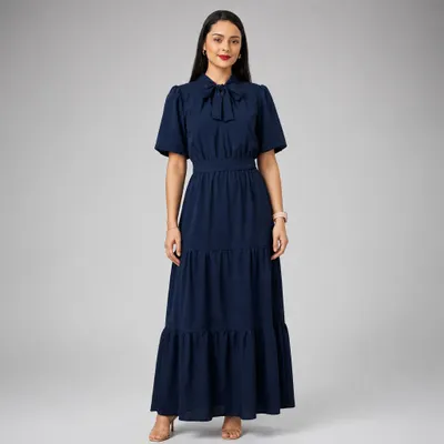 Vestido Longo Azul Marino