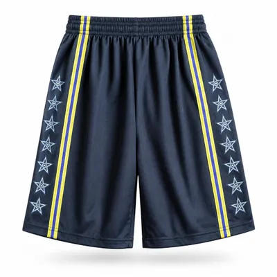 Shorts Esportivo Preto com Amarelo Basquete