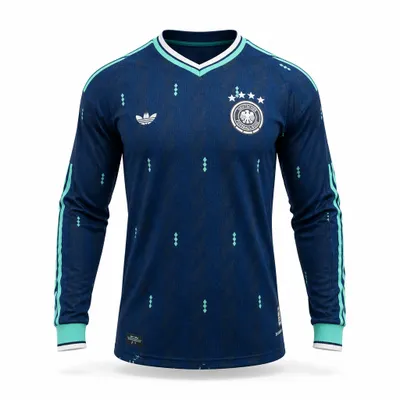 Camiseta Futebol Alemanha 2026 azul manga longa
