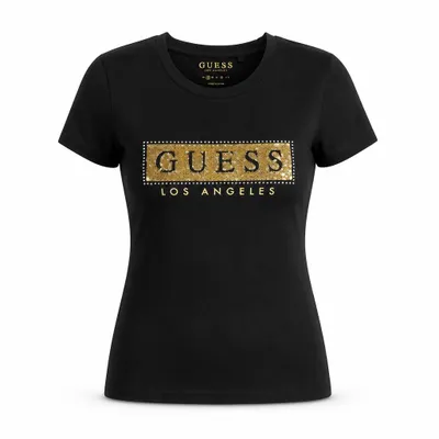 Camiseta Guess Logo Ouro