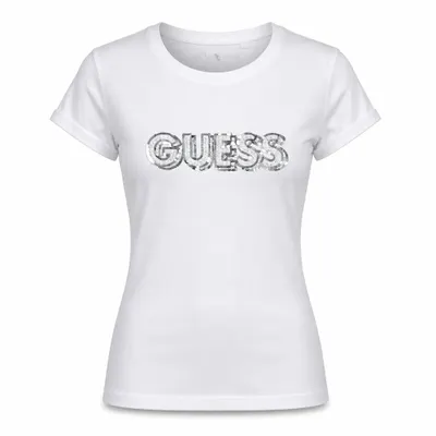 Camiseta Branca com Logo Guess
