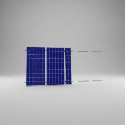KIT FIXAÇÃO TELHADO METALICO MINI-TRILHO 55CM PARA 04 MODULOS