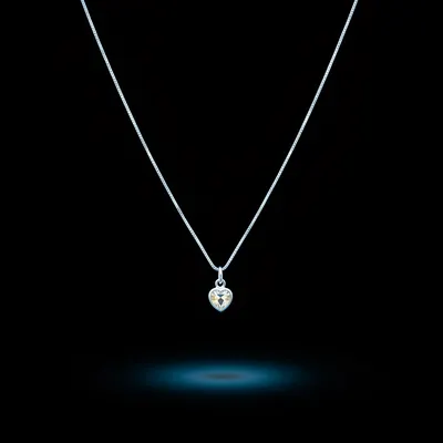 COLAR PONTO LUZ CORAÇÃO ZIRCONIA AMARELA 6.5MM