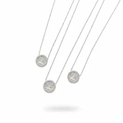 COLAR ARVORE DA VIDA COM DETALHE EM MICROZIRCONIAS 