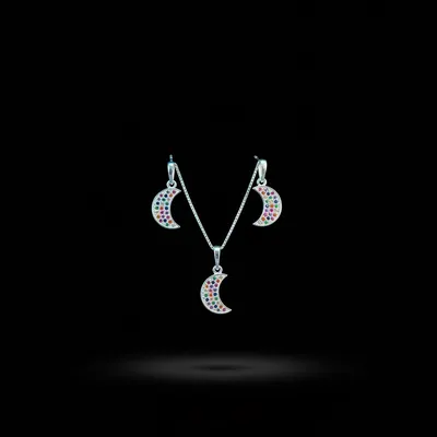 CONJUNTO LUA NA MICRO ZIRCONIA COLORIDA 