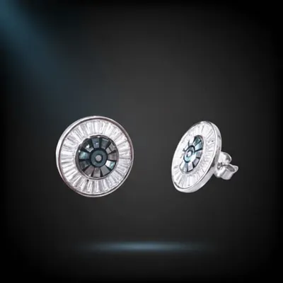 Brinco maciço 15 mm em pedras de abalone 