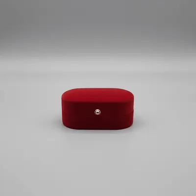 Caixinha aveludada para anel vermelha 
