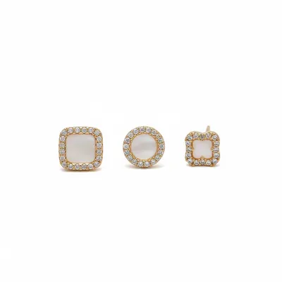 TRIO BRINCOS TREVO 7MM  RDD 8MM Q BAN OU