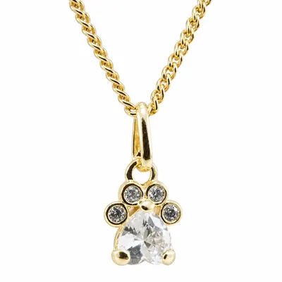 PINGENTE PATA DE PET COM PEDRA ZIRCONIA