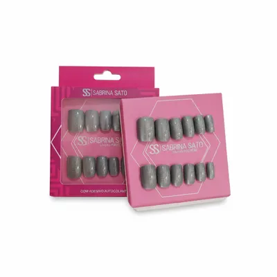12 Unhas portiças Cinza - Sabrina Satto