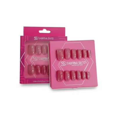12 Unhas portiças Rosa - Sabrina Satto