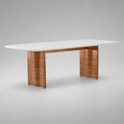 Mesa de Jantar 10 a 12 Lugares Retangular Adélia Tampo Vidro Off White