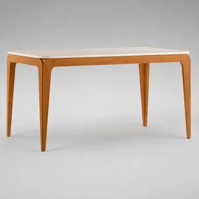 Mesa de Jantar Áurea Retangular Madeira Natural Cinamomo