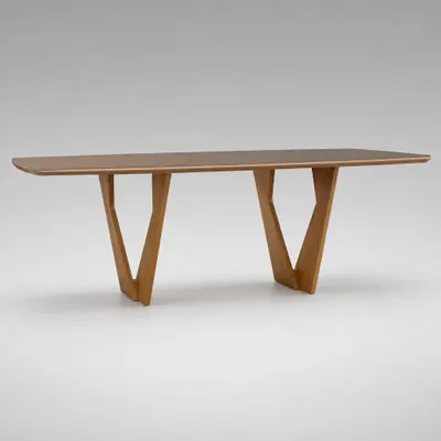 Mesa de Jantar Tampo Vidro Pintado Nude Matte Verona