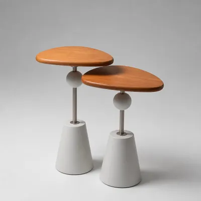 Conjunto Mesas de Canto Pilo Duo Alta + Baixa - Design Assinado SENAI