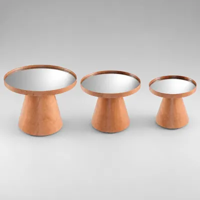 Conjunto Trio de Mesas Laterais Clark com Vidro