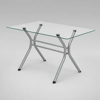 Conjunto de Jantar Linea - Mesa 1,47m com Tampo de Vidro + 6 Cadeiras Titanium
