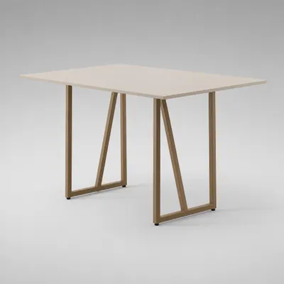 Mesa de Jantar VIP com Base Dourada e Tampo de Vidro - 1,60m
