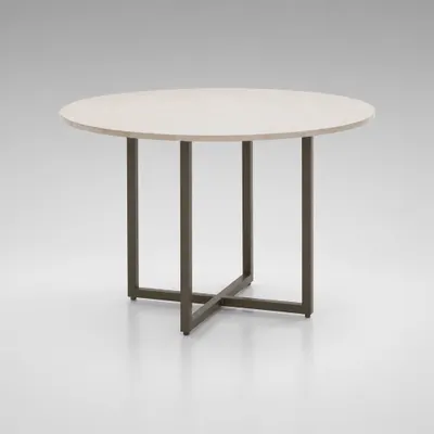 Mesa de Jantar Romana 1,10m com Tampo em Madeira Ripada