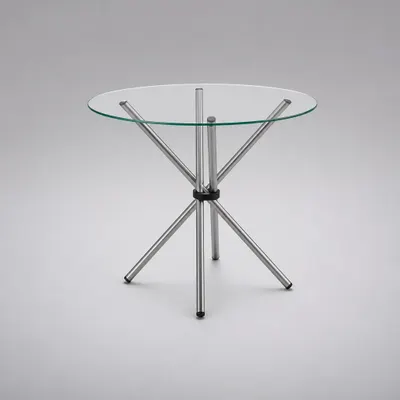 Mesa de Jantar Redonda Liz 90cm com Base Cromada