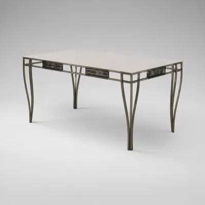 Mesa de Jantar Gourmet Dourada com Tampo Ripado 2,20m