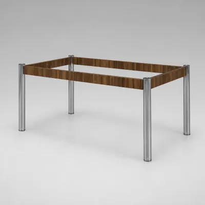 Mesa de Jantar Facinare com Base Cromada e Tampo de Vidro (1,60m)