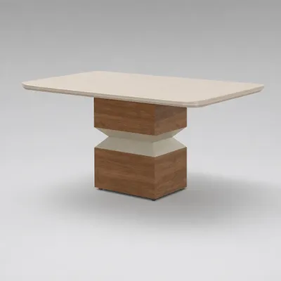 Mesa de Jantar Antares 1,80m com Tampo em MDF e Vidro