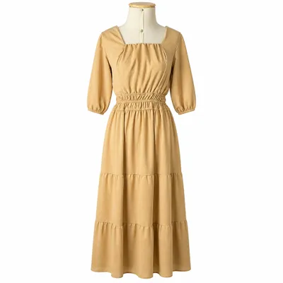 Vestido Longo Midi Bordado 