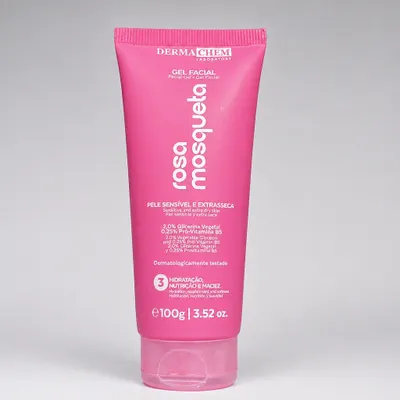 Gel Facial Rosa Mosqueta Pele sensível e extrasseca Laboratory Dermachem 