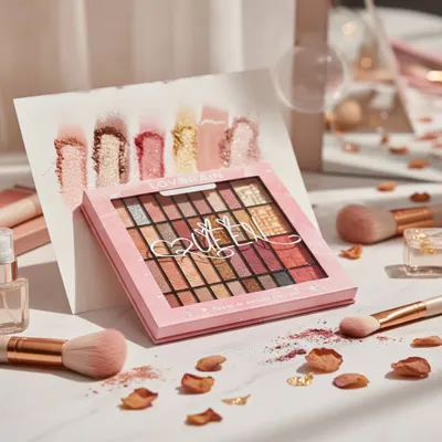 Paleta Lové Rain, Sombra,  iluminador e blush 40 cores 