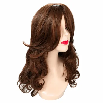 Cabelo sintético castanho longo