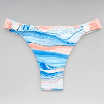 Calça de bikini semi fio com acessório lateral 