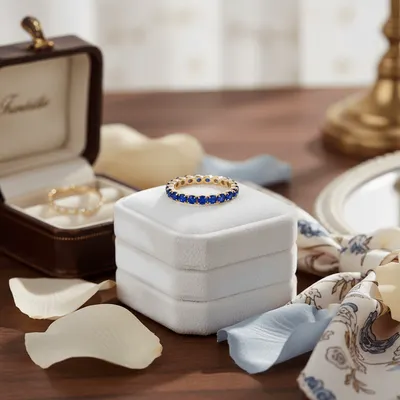 ALIANÇA AZUL BIC STRASS INTEIRA