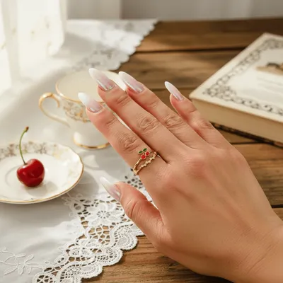 Anel Regulável Cerejinha Resinada