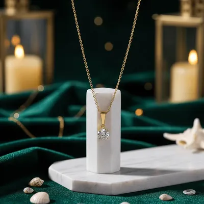 Colar Com Pingente Ponto De Luz 