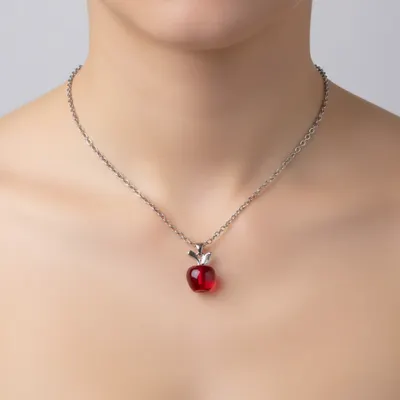 Colar Pingente Maçã Vermelha