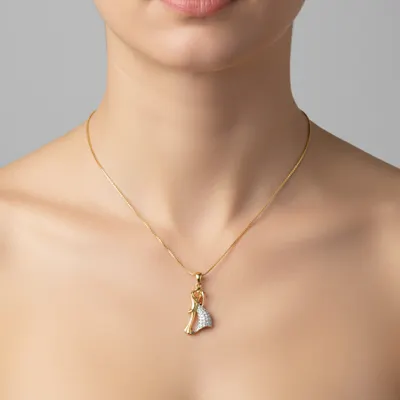 Colar Pingente Vestido Cravejado