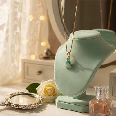 Colar Pingente Vestido Turquesa