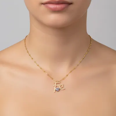 Colar Fé com Coração Multicolorido