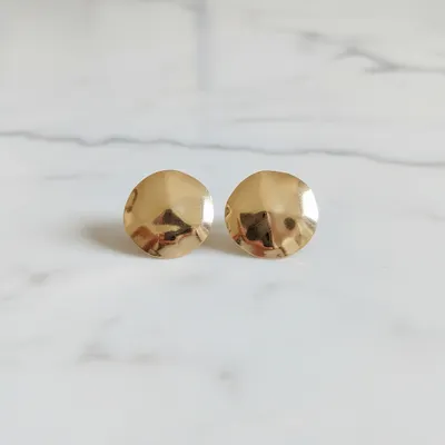 Brincos Discos Dourados